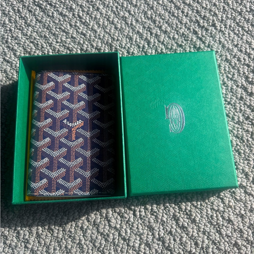 Goyard Grenelle Passport Cover in Navy Blue Never Used